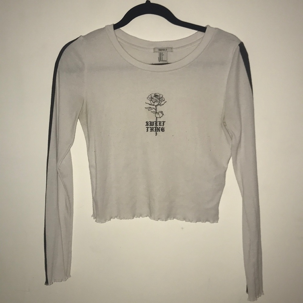 F21 long sleeve crop top